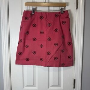 Vintage Lilly Pulitzer coral ships wheel skirt size 8 Summer Spring